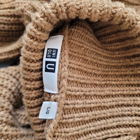 UNIQLO Women’s Brown Slouchy Turtleneck Sweater Size L - Picture 6 of 6